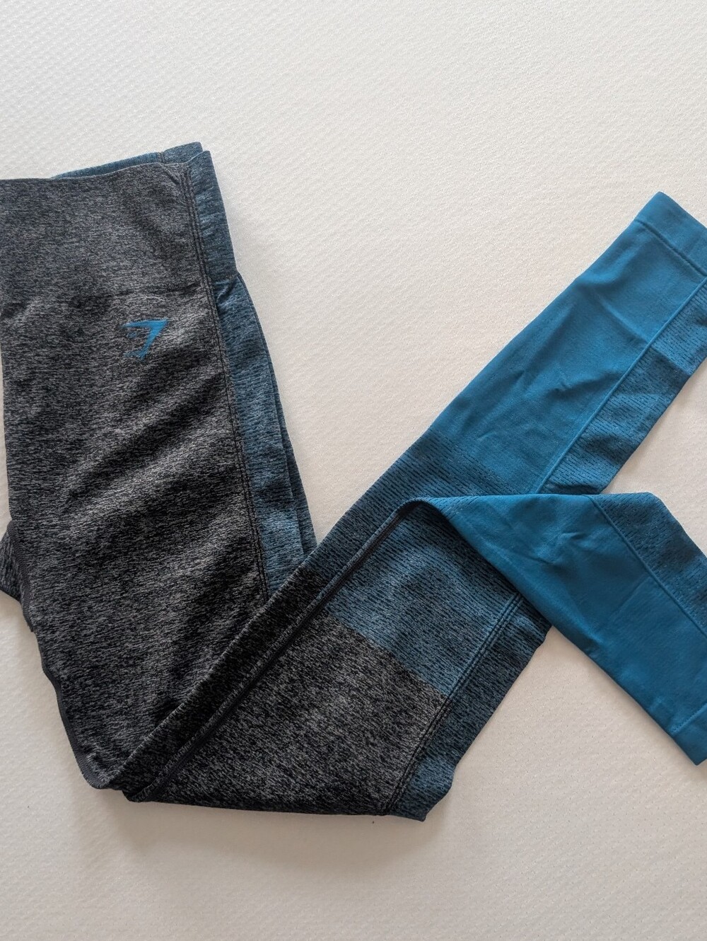 Gymshark Amplify Leggings Black Marl/Deep Teal Women's Sz S - Picture 2 of 12